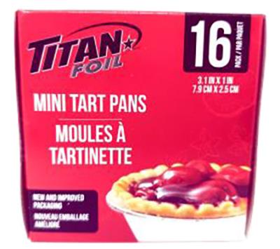 A190-2 : Titan foil A190-2 : Cuisine et maison - Matériel de cuisson - Assiette Mini Tartellette All. TITAN FOIL, ASSIETTE MINI TARTELLETTE ALL. , 24 X 16 UN