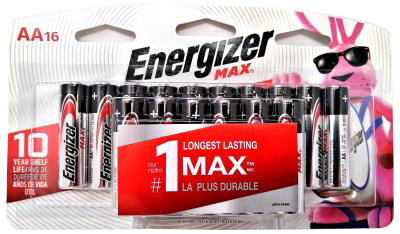 AENAA16 : Energizer AENAA16 : Accessoires & fournitures - Piles - Batterie Aa (16) ENERGIZER, BATTERIE AA (16), 12 CARTE/CS