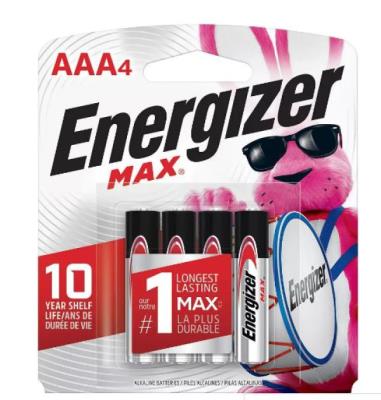 AENAAA4-24 : Energizer AENAAA4-24 : Accessoires & fournitures - Piles - Batterie Aaa (4) ENERGIZER, BATTERIE AAA (4), 24 CARTE/CS