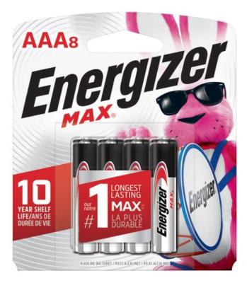 AENAAA8 : Energizer AENAAA8 : Accessories & Supplies - Batteries - Battery Aaa(8) ENERGIZER,BATTERY AAA(8), 24/CS