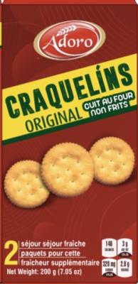 B01895 : Adoro B01895 : Lunch and snacks - Cookies - Original Crackers ADORO, ORIGINAL CRACKERS, 24 x 200G