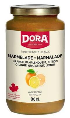 C7554 : Dora C7554 : Conserves et bocaux - Fruits - Marmelade (3 Fruits) Reg. DORA,MARMELADE (3 fruits) REG.,12 x 500 ML