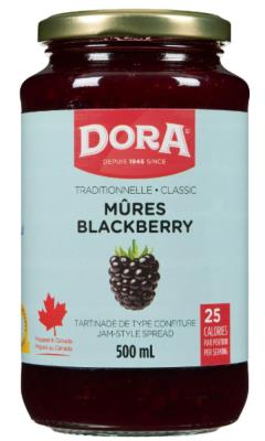 C7558 : Dora C7558 : Condiments - Sauce - Blackberry Jam DORA, BLACKBERRY JAM,12 x 500 ML
