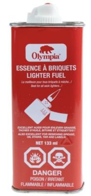 CA0066 : Olympia CA0066 : Accessoires & fournitures - Allume-feu - Essence Briquet OLYMPIA,ESSENCE BRIQUET, 24 x 133 ML ( tin metal)