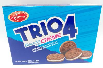 CB0054 : Adoro CB0054 : Déjeuner et collations - Biscuits - Biscuit CrÈme Trio  (oreo) ADORO, BISCUIT CRÈME TRIO  (oreo), 12 x 336G
