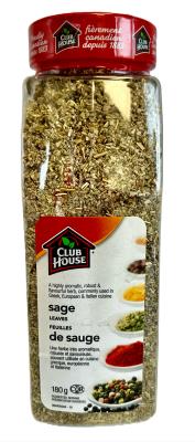 CE0023-OU : Club house CE0023-OU : Condiments - Spices - Sage Leaves CLUB HOUSE, SAGE LEAVES, 12 x 180g