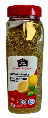 CE0026-OU : Club house CE0026-OU : Condiments - Épices - MÉl.citron & Fines Herbes CLUB HOUSE, MÉL.citron & fines herbes , 12 x 550g