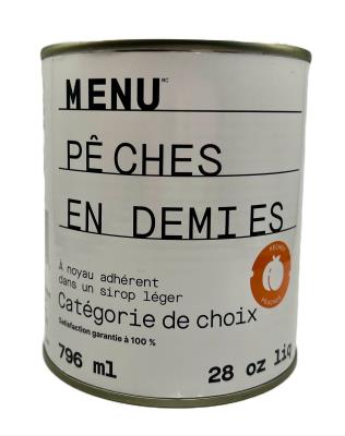CF0490-OU : Menu CF0490-OU : Preserves and jars - Fruits - Half Peaches MENU, half PEACHES, 12 x 796ml