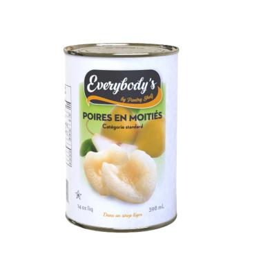 CF8123-OU : Everybody's CF8123-OU : Déjeuner et collations - Fruité - Poires Moitiees EVERYBODY'S,POIRES MOITIEES ,24 x 398 ML