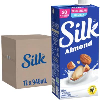 CG497 : Silk CG497 : Ingrédients de cuisine - Lait concentré sucré et en poudre - Lait Amandes Van. Non Sucré SILK , lait amandes VAN. non sucré , 12 x 946 ML (non-frigo)