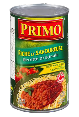CH263 : Primo CH263 : Condiments - Sauce - Original Recipe Pasta Sauce PRIMO, ORIGINAL RECIPE Pasta SAUCE, 12 x 680 ml