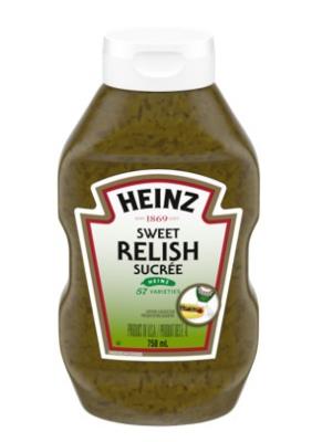 CH424 : Heinz CH424 : Condiments - Ketchup - Relish Sqz HEINZ,RELISH sqz  ,12 MEGA  x 750ML
