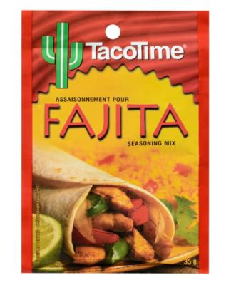 CH501-OU : Taco time CH501-OU : Cooking Ingredients - Dough mixes - Fajita Seasoning Mix TACO TIME,fajita SEASONING MIX, 12 x 35g