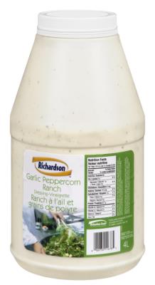 CH800 : Richardson CH800 : Condiments - Mayonnaise - Garlic Peppercorn Ranch Dressing RICHARDSON,GARLIC PEPPERCORN RANCH DRESSING, 2 x 4L