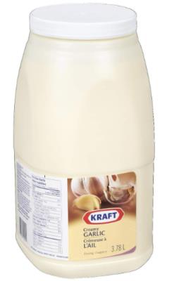 CH999 : Kraft CH999 : Condiments - Mayonnaise - Creamy Garlic Dressing KRAFT, creamy garlic DRESSING, 2 x 3.78L