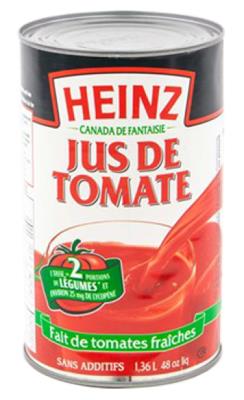 CJ0034-OU : Heinz CJ0034-OU : Beverages - Juice - Tomato Juice HEINZ, TOMATO JUICE, 12 x1.36L