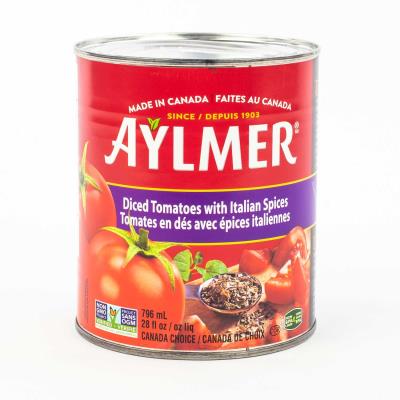 CL498 : Aylmer CL498 : Preserves and jars - Vegetables - Diced Tomatoes Italian Spices AYLMER,DICED TOMATOES ITALIAN SPICES,24 x 796 ML