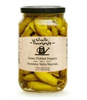 CM52 : Uncle yiannis CM52 : Condiments - Relish - Pickled Green Peppers UNCLE YIANNIS, pickled GREEN PEPPERS, 12 x 720ml