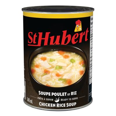 CS0029 : St-hubert CS0029 : Preserves and jars - Soups - Chicken & Rice Soup ST-HUBERT,CHICKEN & RICE SOUP, 24 x 540 ML