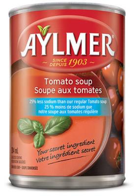 CS89 : Aylmer CS89 : Conserves et bocaux - Légumes - Soupe Tomates Moins De Sel AYLMER , SOUPE TOMATES moins de sel , 24 x 284 ML