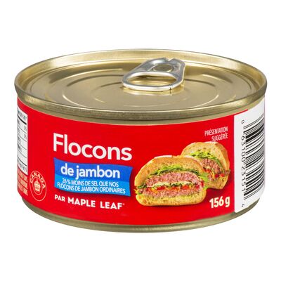 CV39 : Maple leaf CV39 : Preserves and jars - Meat - Flakes Ham (less Salt) MAPLE LEAF , FLAKES HAM (less salt) , 24 x 156G