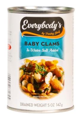 P392 : Everybody's P392 : Preserves and jars - Fish - Baby Clams EVERYBODY'S , baby CLAMS , 24 x 142g