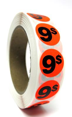 PR009 : Rouleaux PR009 : Accessories & Supplies - Discount sticker - 9$ Roll Fluo ROULEAUX , 9$ ROLL FLUO , 1000 un : 1000 stic/ RLLL