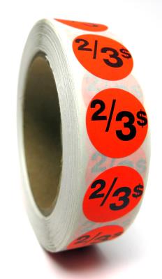 PR203 : Rouleau PR203 : Accessories & Supplies - Discount sticker - 2/3$ Fluo Roll ROULEAU , 2/3$ FLUO ROLL , 1000 UN/RLX