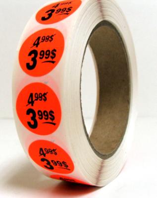 PR399 : Rouleau PR399 : Accessories & Supplies - Discount sticker - 3.99$fluo Roll ROULEAU , 3.99$FLUO ROLL , 1000UN/RLX