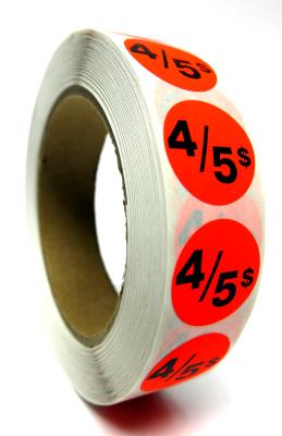 PR405 : Rouleau PR405 : Accessoires & fournitures - Autocollants à rabais - Rouleau 4/5$ Fluo ROULEAU , ROULEAU 4/5$ FLUO , 1000 CT/RLS