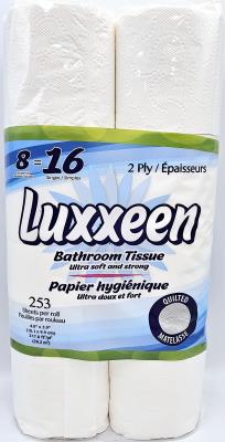 S34107 : Luxxeen S34107 : Household products - Paper towel - Bath Tissue (2 Plys-253 F/rlx) LUXXEEN , BATH TISSUE (2 PLYS-253 F/RLX) , 10 VENTES x 8 RLX