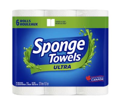 S53606 : Sponge towels S53606 : Produits ménagers - Papier essuie-tout - Ess.tout Ultra Mesure SPONGE TOWELS,ESS.TOUT ULTRA MESURE,4X6RLX