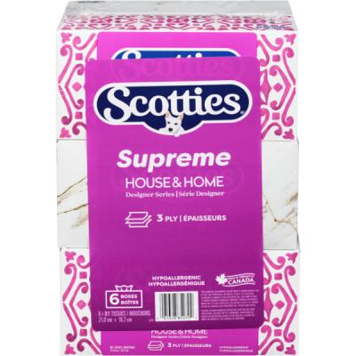 S85270 : Scotties S85270 : Hygiène et santé - Papiers-mouchoirs - Mouch.supreme SCOTTIES, MOUCH.SUPREME, 8 x 6 x 81 FEUIL